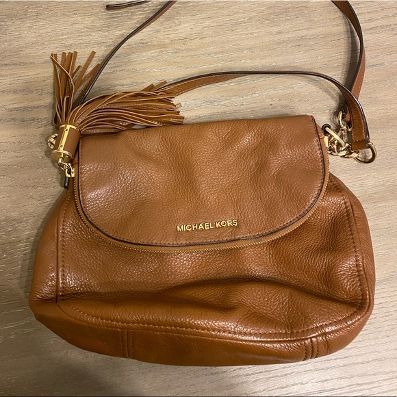 Michael Kors Handbags - Michael Kors Cognac Leather Crossbody with Tassel